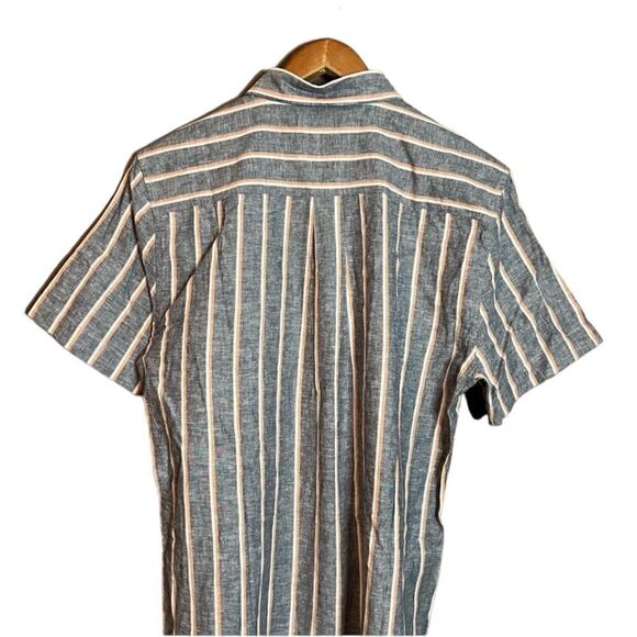 Line of trade cotton & linen blend striped button shirt - Picture 7 of 9